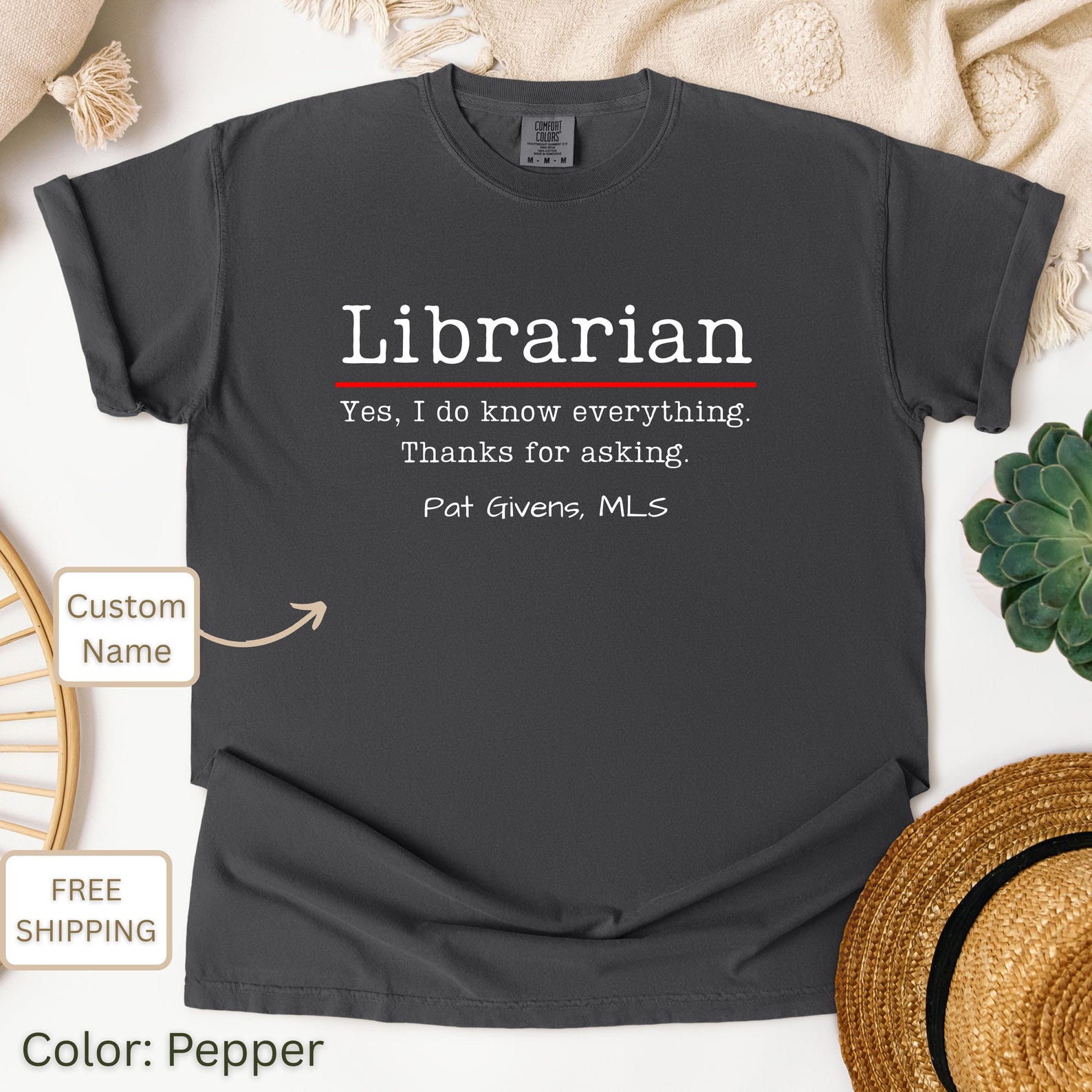Sarcastic Librarian T-Shirt: Funny Book Lover Tee M