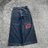 Mens Wide Leg Straight Fit Denim Jeans Casual Loose Cotton Pants Streetwear Hip Hop Fashion