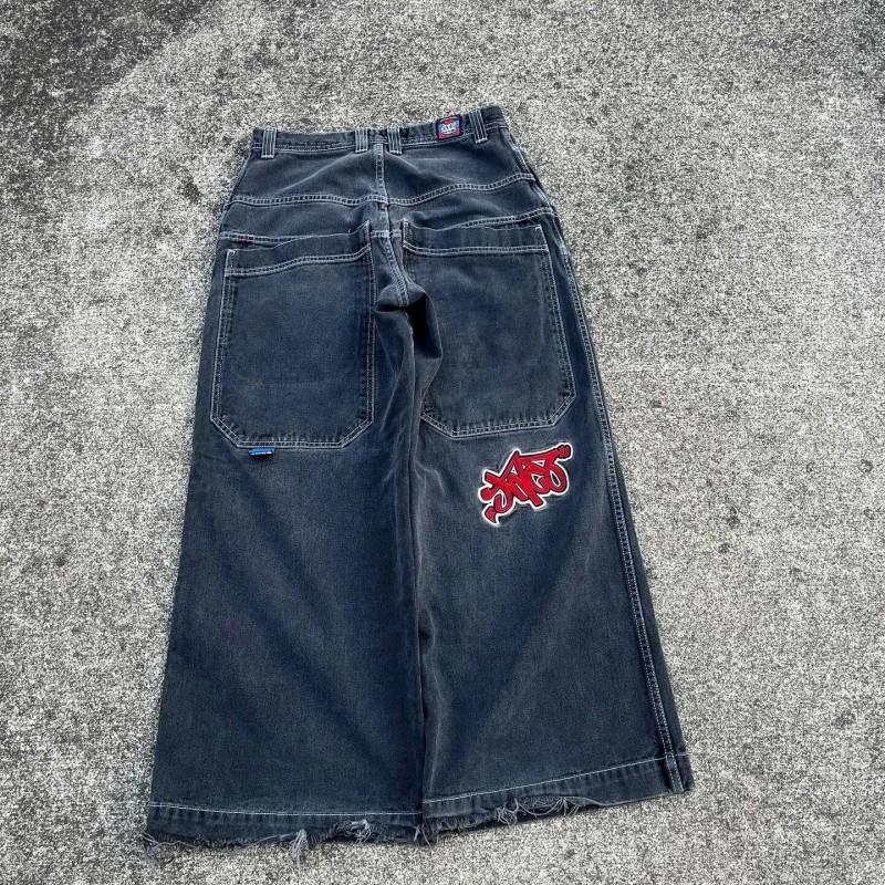 Mens Wide Leg Straight Fit Denim Jeans Casual Loose Cotton Pants Streetwear Hip Hop Fashion