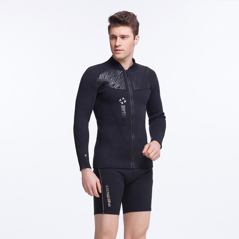 Men's 3MM Thick Cold-Proof Two-Piece Wetsuit for Winter Diving, Surfing, and Snorkeling