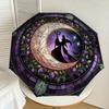 1PC Moon, WitchAutomatic Open/Close Umbrella with Windproof, 8-Rib Sturdy Canopy, Durable Ribs, Fashionable Design1207A
