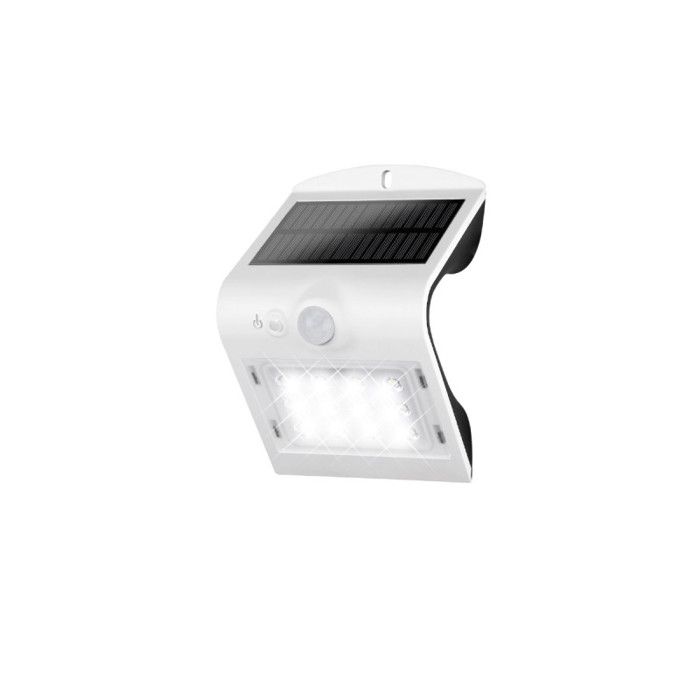 Solární nástěnné svítidlo se senzorem LED EDM 1,5W 220 lumenů 10x14cm - bílé