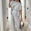 Two Piece Sets for Women Short Sleeve Crew Neck Top And Pants Tracksuit Lounge Set Casual Summer Vacation Outfits
