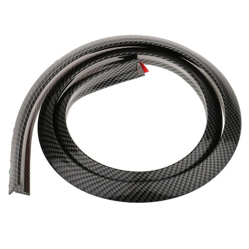 2Pcs 150Cm Universal Carbon Fiber Color Rubber Car Fender Flare Wheel Eyebrow Protector Wheel Arch Trim Strip