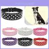 Stylish And Adjustable Pet Collar Necklace With Mushroom Rivets Pu Material