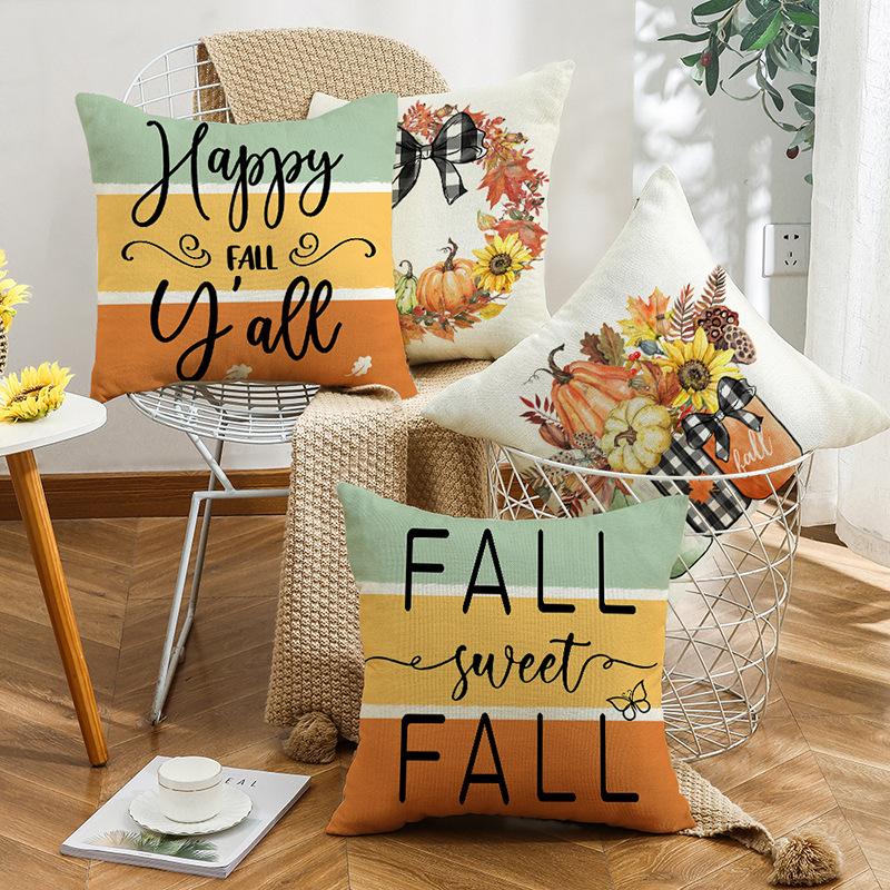 New Literary Maple Leaf Pillow Cover Thanksgiving Decoration Home Sofa Pillow Cover Pillow