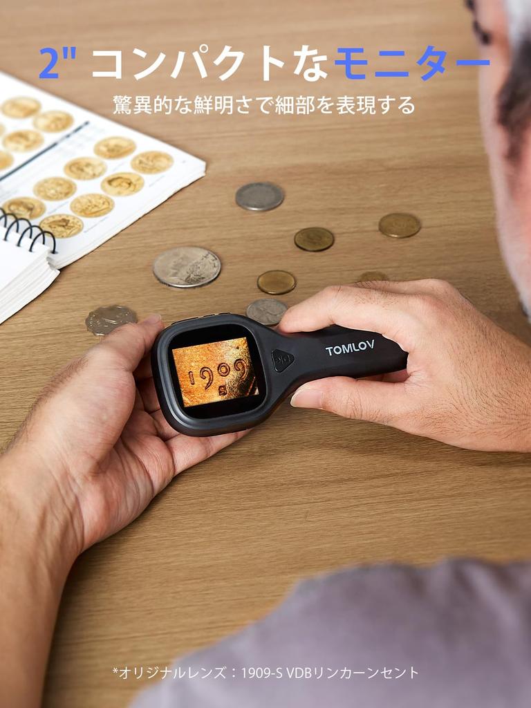 TOMLOV Micro Handheld Fixed 20X Coin Digital USB PC Mini Perfect for and Currency Biological Independent Biology Coin Japanese Language Easy To P10