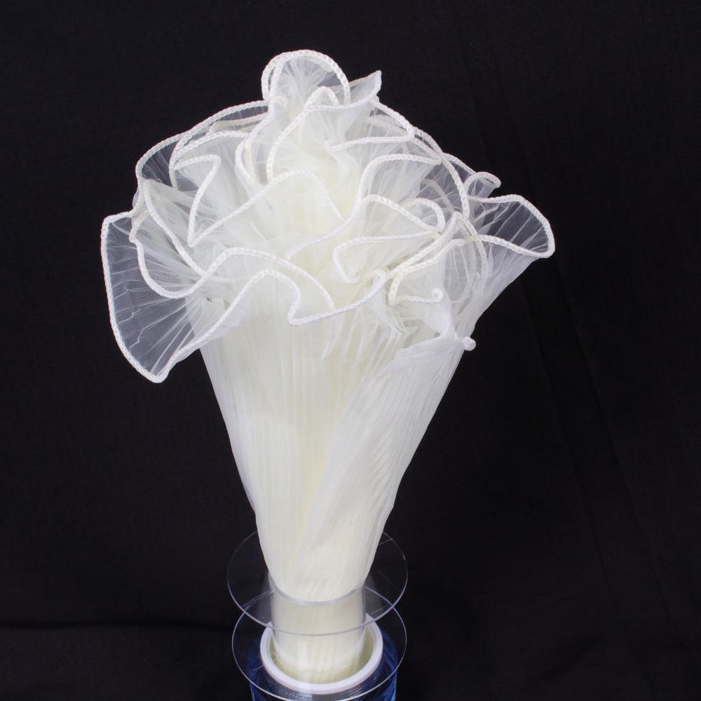 28cmx4Yards Flower Bouquet Wrapping Pearl Wave Yarn Pearl Edges Gift Packaging Supply Lace Mesh Material Bouquet Wrapping Paper