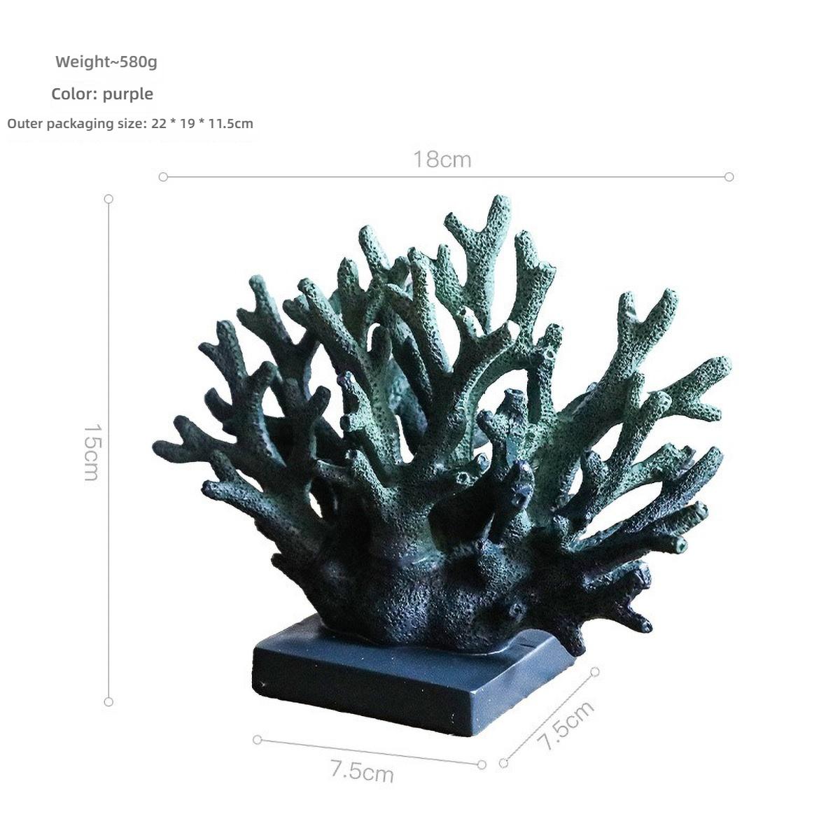 

Artificial Coral Resin Craft, Nautical Decor Accent for Storage Rack & Living Room, Desktop Sculpture