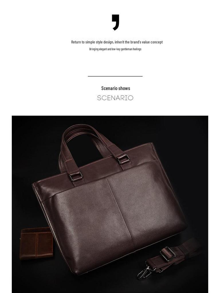 Herren-Aktentasche aus echtem Leder: Strapazierfähige, wasserdichte Laptoptasche aus Rindsleder für Anwälte und Pendler