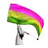 Belly Dance Veil Poi Faux Silk Scarf with Poi Ball Throwing Balls