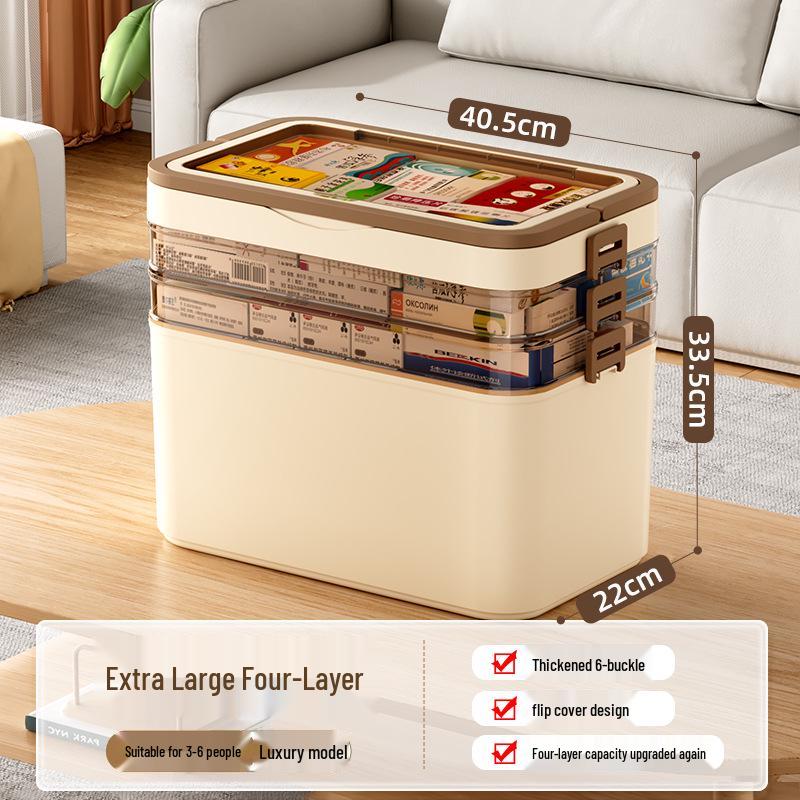 Large Capacity Transparent Medicine Storage Box - Multi-Layer Family First Aid Organizer