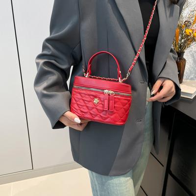 Xiaoxiangfeng Handbag Fashionable Shoulder Bag Texture Pu Diamond Messenger Bag Foreign Style Large Capacity Women'S Bag