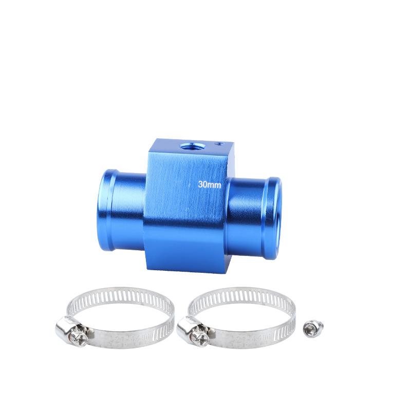 Universal Blue/Black Water Temperature Temp 26mm-40mm Sensor Gauge Joint Pipe Radiator Hose Adapter with 2 Clamps