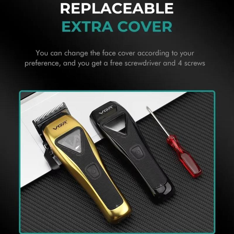 VGR Brushless Hair Trimmer Cordless Hair Cutting Machine Professional Clippers Vector Motor Haircut Barber 9000 RPM Trimmer for Men Shaver V-015