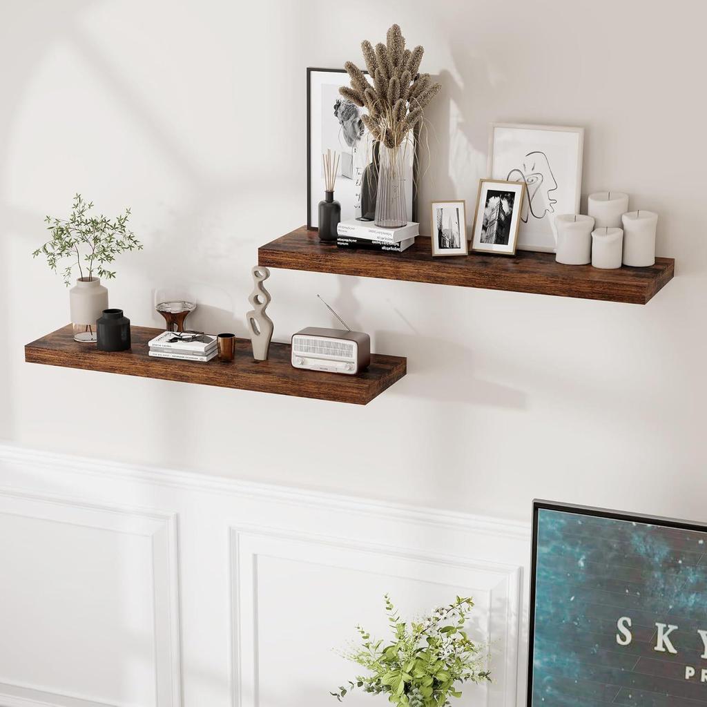 Wall Mounted Floating Shelf for Living Room, Bedroom, Bathroom, or Kitchen Storage