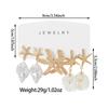 Seaside Resort Style 3 Pairs Starfish & Shell Earrings, Pearl Conch Jewelry, Niche Design Light Luxury Drop Earrings for Women