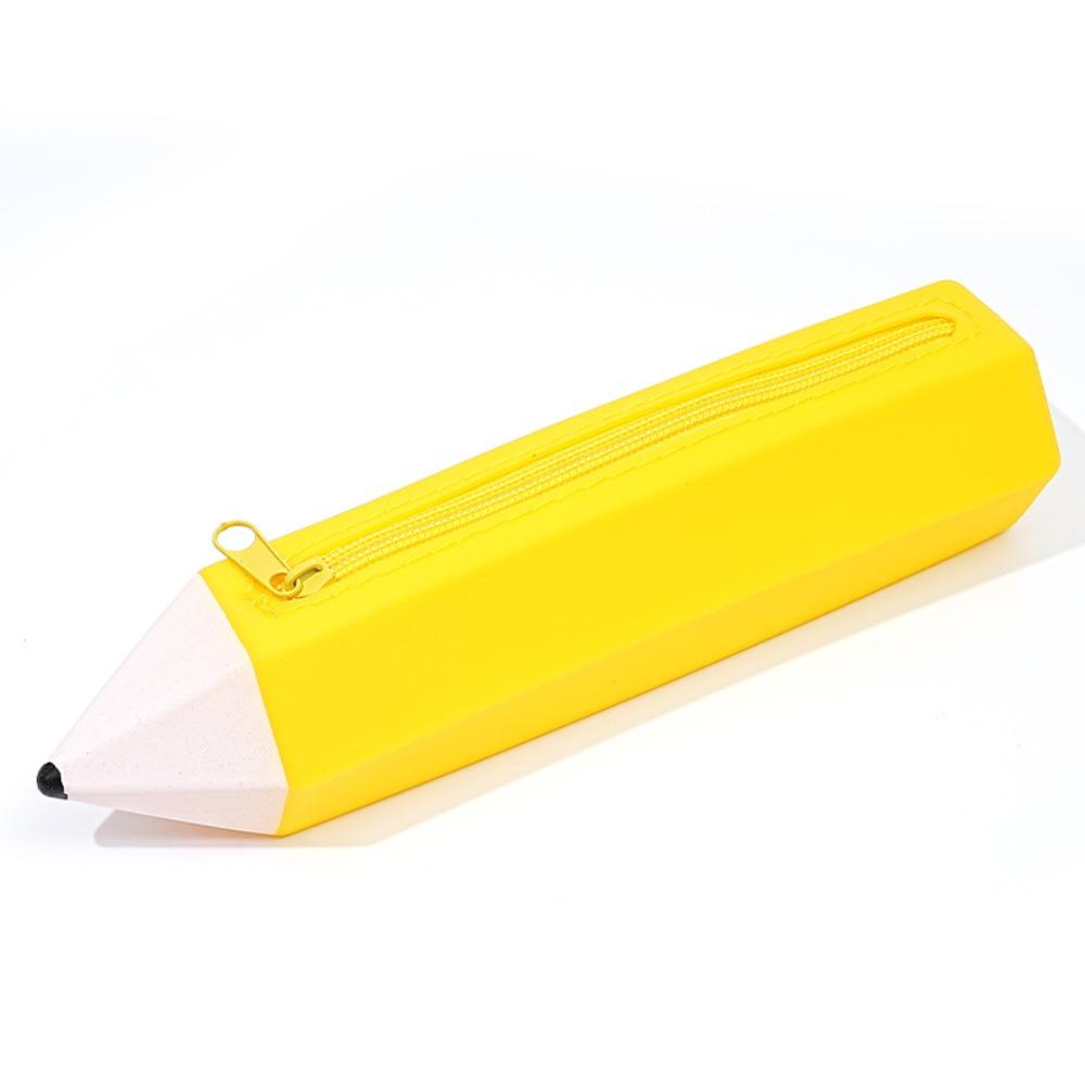 Convenient Carry Pencil Shape Bag Easy To Clean Soft Pencil Case Silicone Pencil Case  School Use