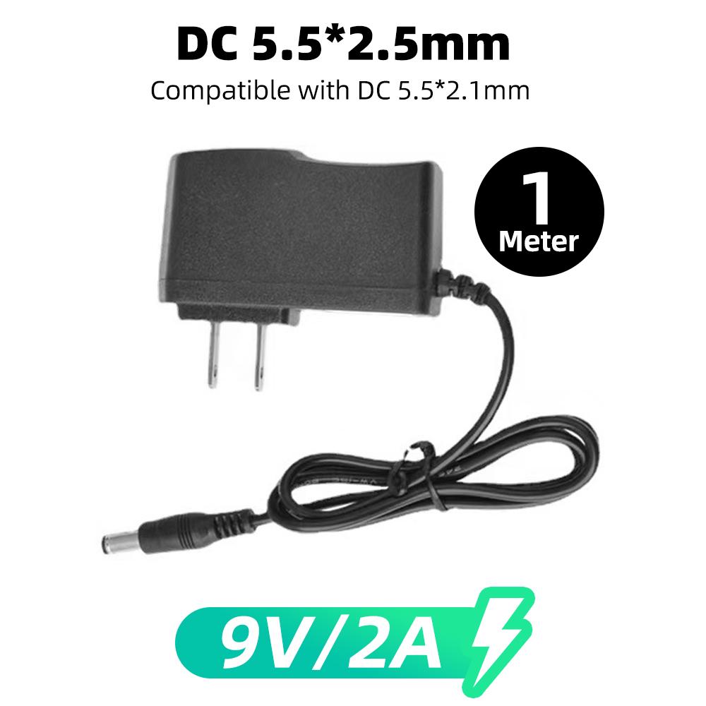 

Адаптер питания Fonken 5/9/12 В, 100-240 В, адаптер зарядного устройства, стандартная вилка США, преобразователь мощности постоянного тока 5,5*2,5 мм 9V/2A чёрный