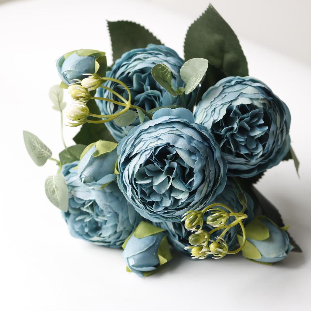 Korean Style Artificial Bouquet: 5-Head Rose & Peony for Home or Wedding Decor