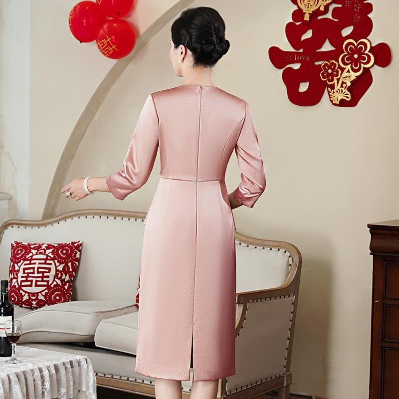 Spring new wedding dress mother light high-end atmospheric fake two-piece wedding banquet mother-in-law dress