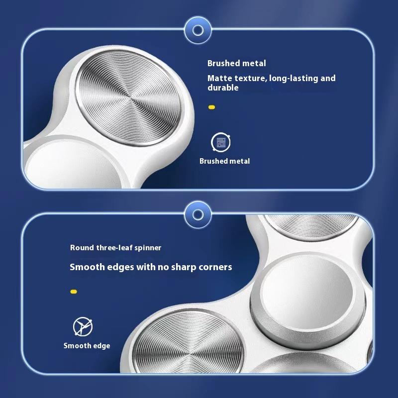 Alüminyum Alaşımlı Üç Kanatlı Fidget Spinner Metal Stres Giderici Anksiyete Önleyici El Oyuncağı Taşınabilir Dayanıklı Yetişkin Hediyesi Rahatlama Aracı