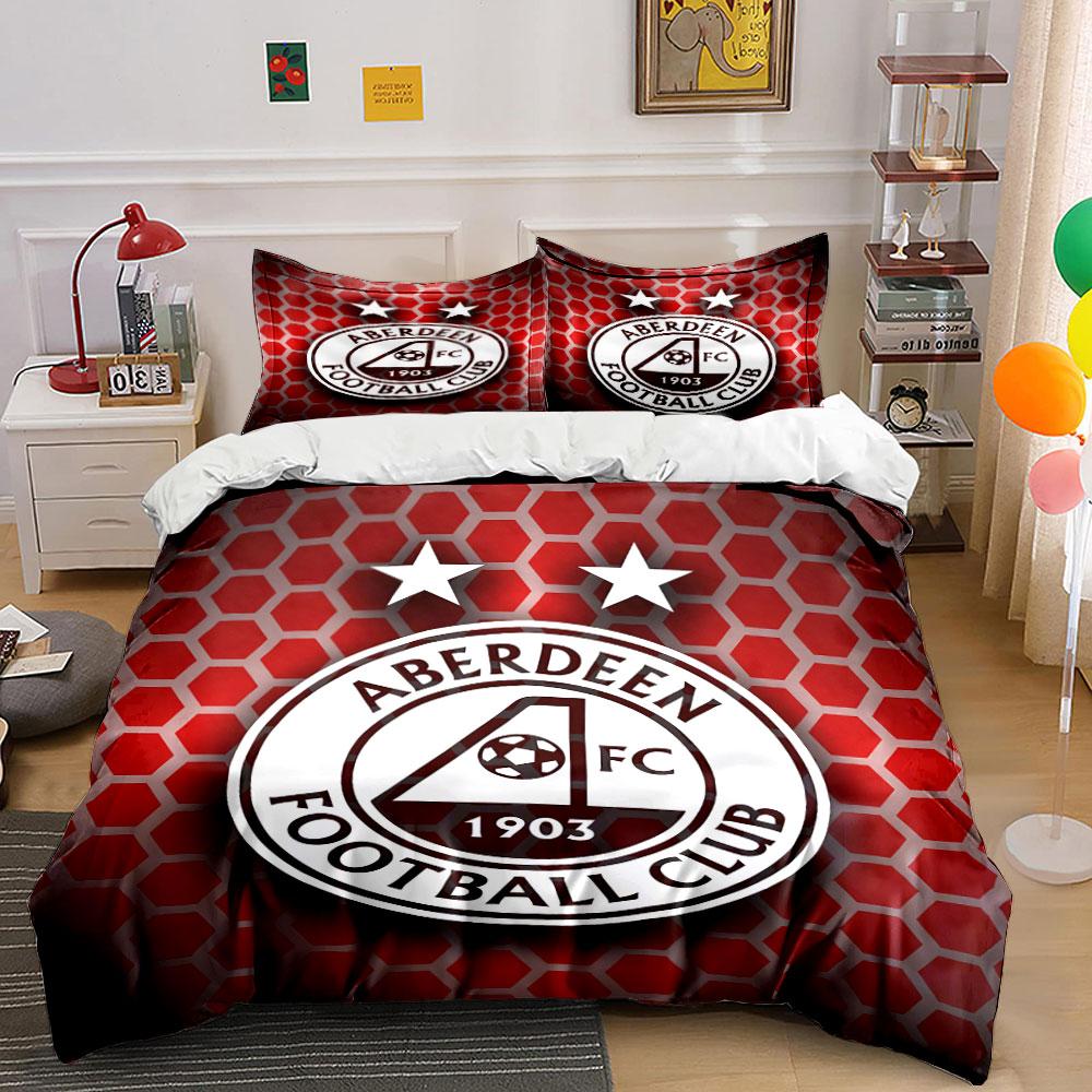 Red Aberdeen FC Bedding Set Bedding Duvet Cover Set Duvet Cover Pillowcases (1 * Duvet Cover 2 * Pillowcases, without duvet insert)