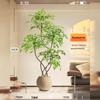Large Indoor Potted Nandina Domestica Faux Plant - Luxury Green Décor for Living Room