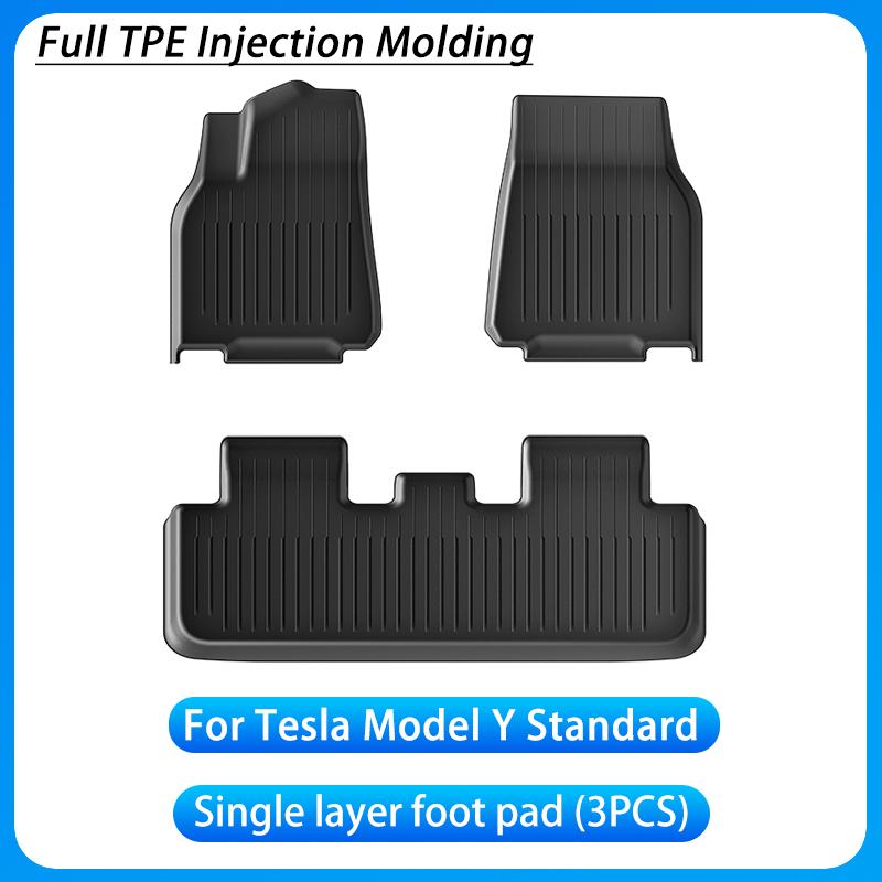 AABLU1 For Tesla Model Y Standard 2025+ TPE Floor Mats Waterproof Luggage Mat Wear-resistant Foot Pads Model Y Trunk Mats Accessories