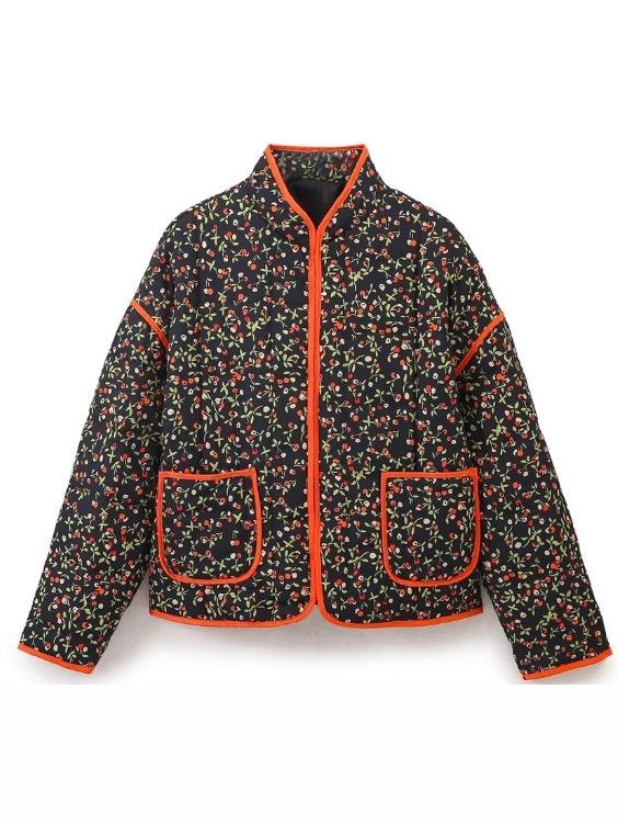 Women's European Style Quilted Floral Jacket - 2023 Autumn/Winter
