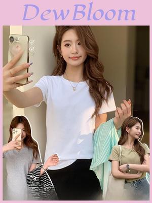 Cotton Short Sleeve T Shirt For Women With Slim Fit And Round Neck Summer Casual Style