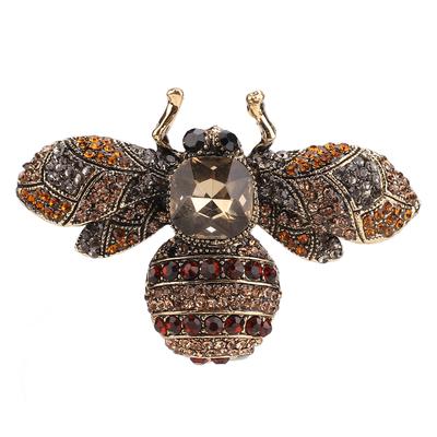 Brooch Jewelry Retro Bee Shape Alloy Attractive Decorative Rhinestones Pin Ornament for Coat Suit