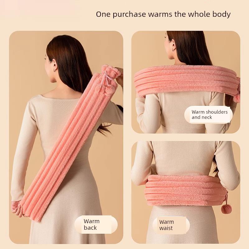 Hot Water Bottle 2025 New Model Long Strip Water-Filled Hot Water Bottle Large Plush Warming Bed Gadget Gift for Girls Foot Warmer Gadget