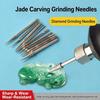 6Pcs 1-4Mm Diamond Grinding Head Needle Bits Burrs Engraving Carving Tool 2.35Mm Shank Diameter