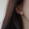 Real 925 Sterling Silver Mini Heart 18K Stud Earrings for Women Party Classic Fine Jewelry Minimalist Accessories Gift