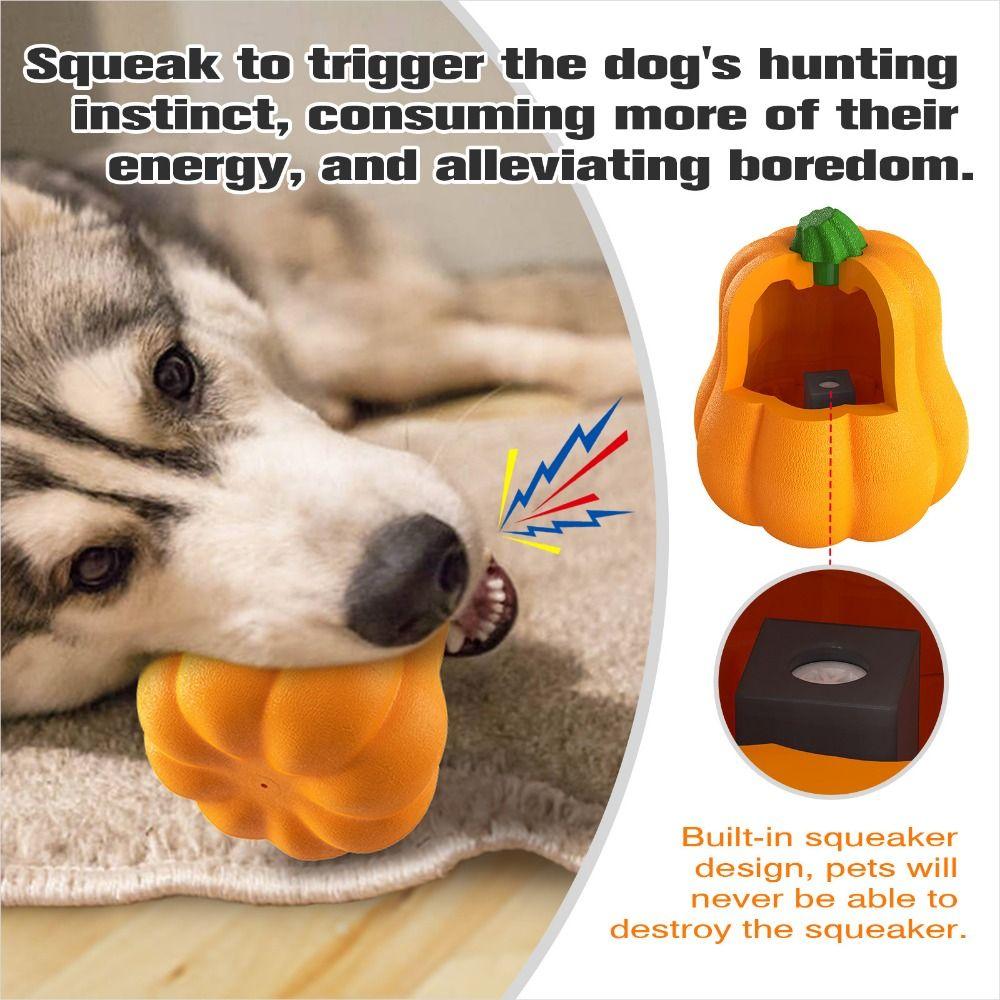 Bite Resistant Halloween Pumpkin Dog Toy Sounding Puppy Sound Toys  for Cleaning Teeth