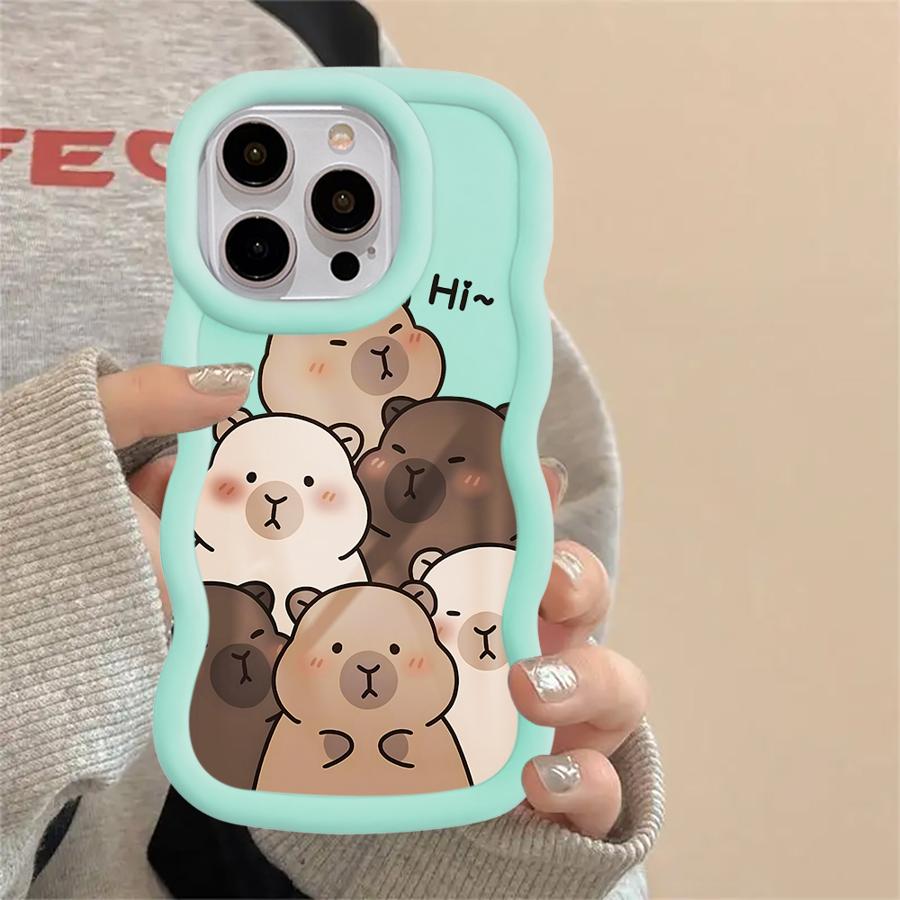 Case for iPhone 11 12 15 Plus 17 Air 14 16 Pro Max 13 XR 8 Soft Phone Cover Capybara Cute