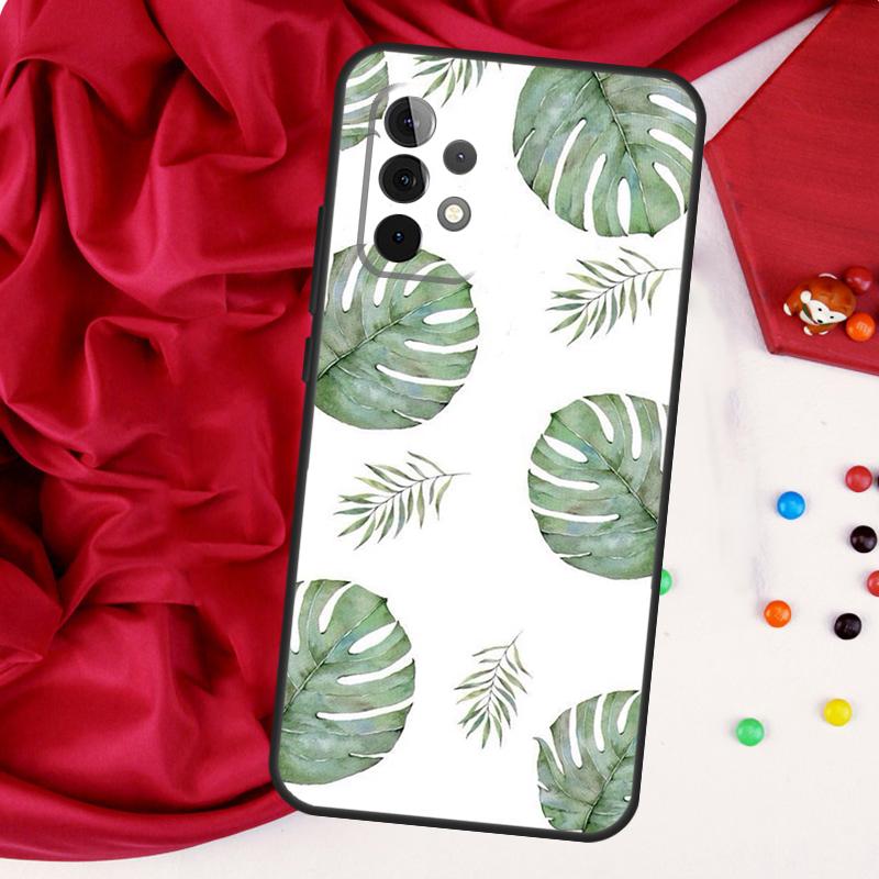 Monstera Leaves Palm Tree Flowers For Samsung Galaxy A55 A53 A33 A13 A35 A15 A36 A56 A26 A16 A22 A32 A52 A54 A34 A06 A05 Case