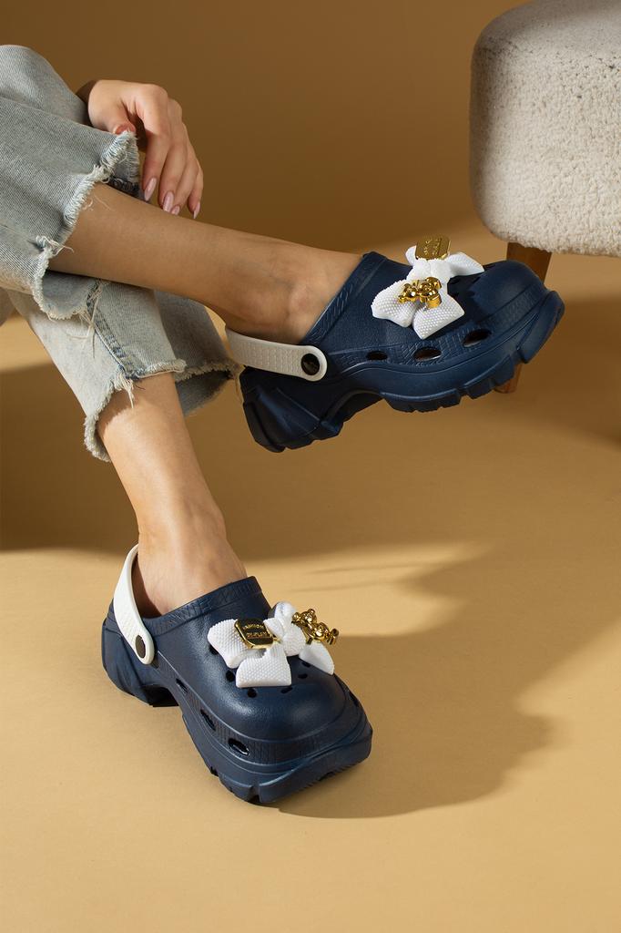 High Sole Ribbon Detailed Eva Comfort Women's Sandals DNZ223-24B