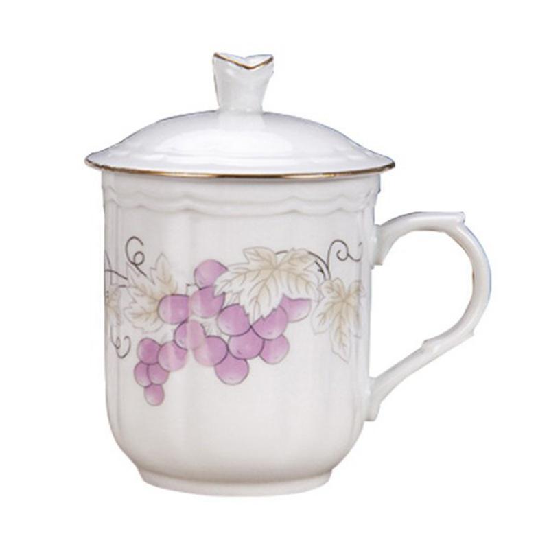 Keramiktasse mit Deckel und Henkel - Große Kapazität, Individuelles Logo, Ideal für den Heim- oder Bürogebrauch