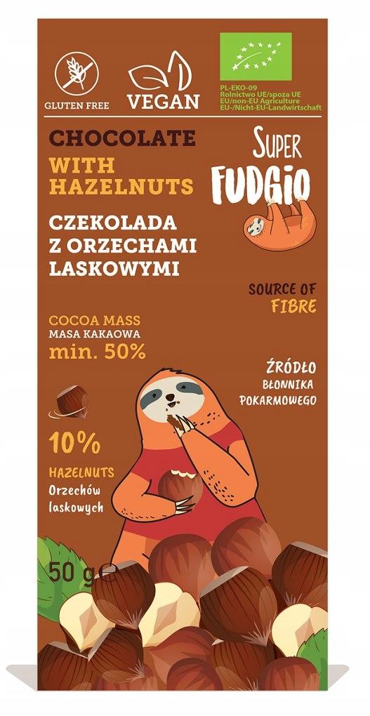 Chocolate with hazelnuts Super Fudgio Organic 50 g