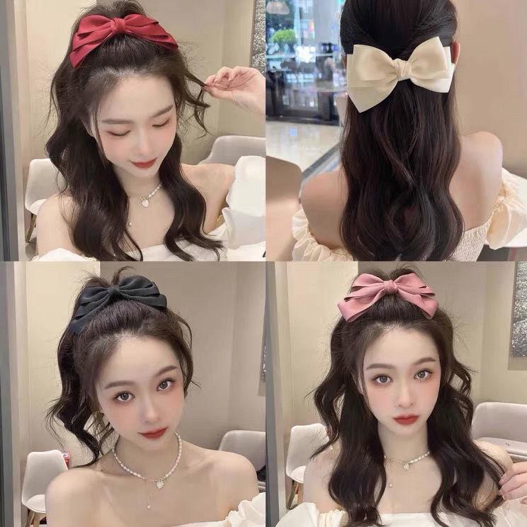 Elegant Three-Layer Bow Hairpin: Versatile Ribbon Duckbill Clip for Adults