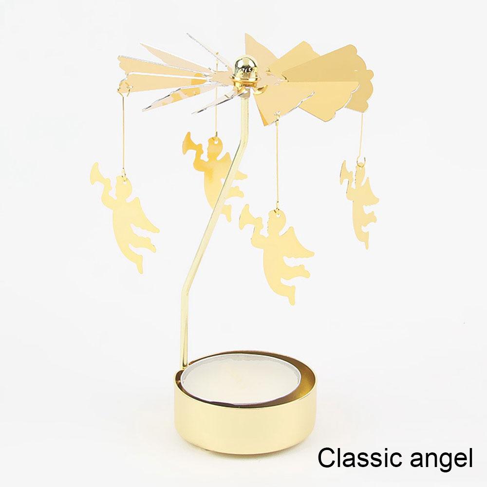 Revolving Lantern Home Decor Candle Holders Wedding Decoration Accessories Candlesticks For Candelabro Centerpiece Vintage