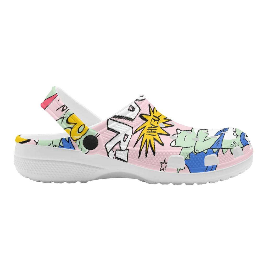 Cartoon Printed EVA Clogs Slippers Women Men Breathable Lightweight Slip On Casual Sandals Lightweight Soft Sole Summer Daily Wear