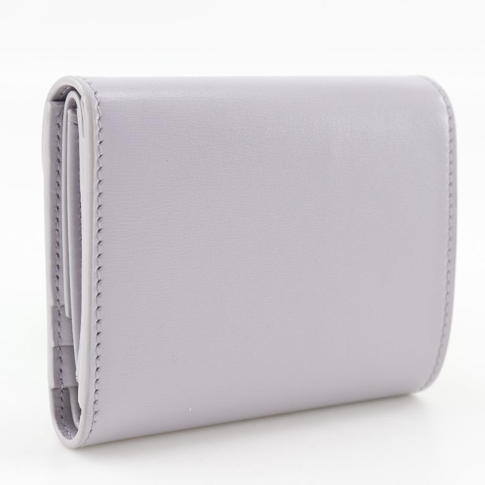 CELINE Triomphe Tri-fold wallet Small flap wallet Compact wallet purple leather Women Used