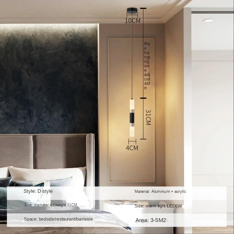 Bedroom Chandelier Nordic Style Simple Bedside Lamp New Net Red Living Room Dining Room Entrance Bar Personality Creative Lamps