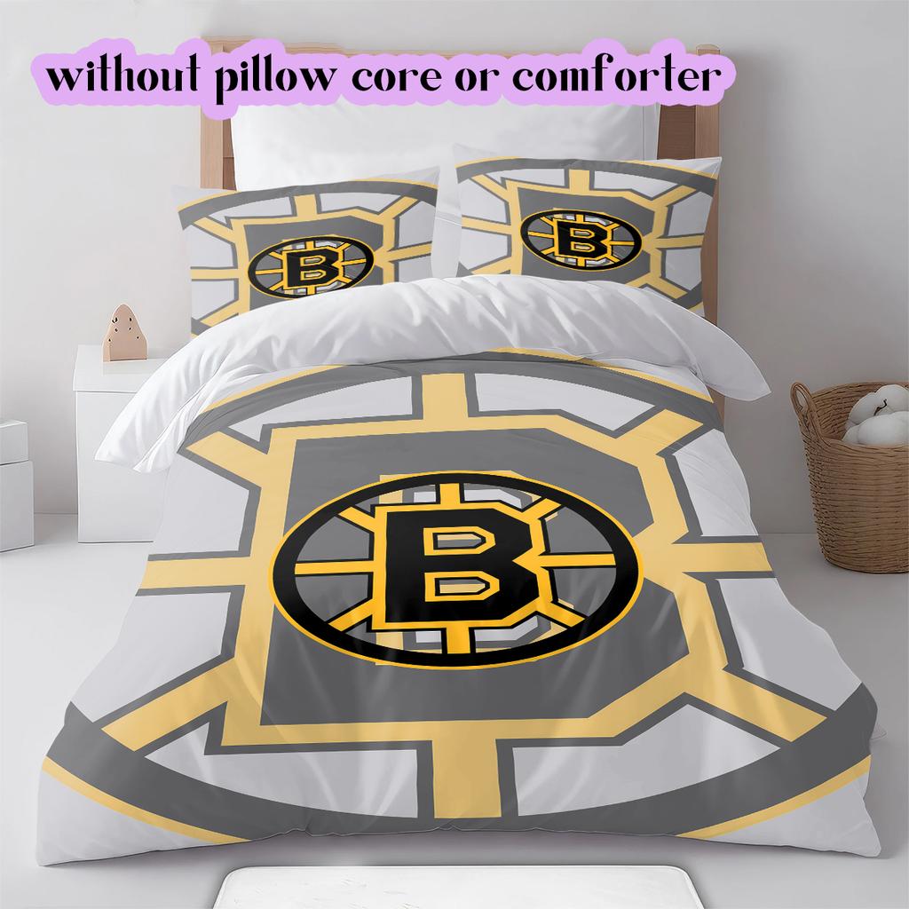 Hokejový logo vzor Povlečení Přikrývka Sada Povlak na přikrývku Povlak na polštář Domácí dekorace Dárek k narozeninám (1* povlak na přikrývku + 2* povlak na polštář, bez výplně)