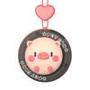 Hanger Fan Mini Portable Round Palm-Sized Fan with Built-in Lanyard Cartoon Animal Design Multi-Speed Adjustable Cooling