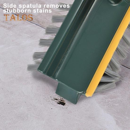 Cleaning Floor Brush Rotatable Scrub With Long Handle Grout Brush Scrape Vshape Stiff Bristle Cleaning Brush With Squeegee