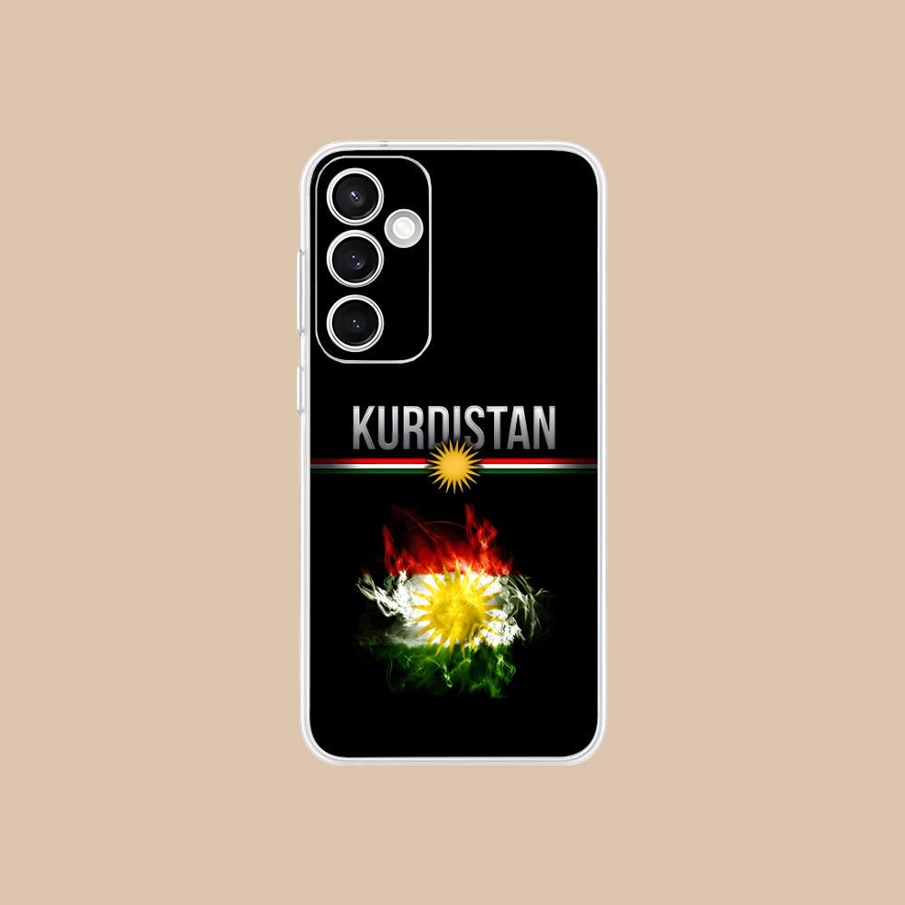 Przezroczyste Etui na Telefon z Flagą Kurdystanu dla Samsung Galaxy S25 S24 S23 S22 S21Plus FE Ultra Kolorowe Pokrowce